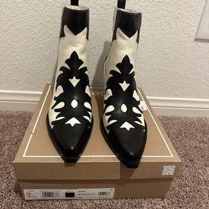 Dolce Vita Black and White Ankle Booties